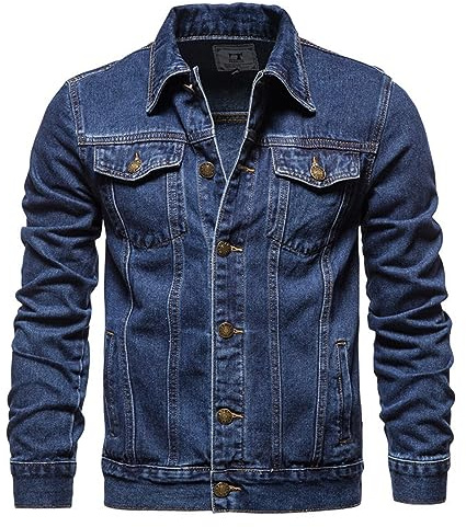 Vestes de snowboard pour homme - Chemise en jean ample - Non unie - Manches longues - Élégant