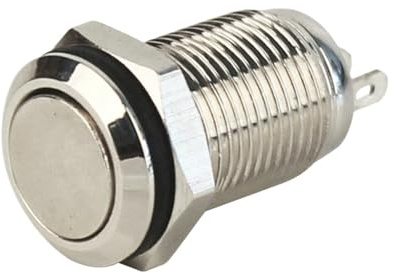 Interruptor pulsador metálico de cabeza plana, 10 mm, 1 NO, 1 NC, 3 pines, momentáneo/autoblocante, encendido/apagado, 3 V/6 V, 12 V/24 V/220 V, 4 unidades(MOMENTARY_24V)