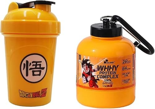 Omana Protein Powder Storage Container to go, Portable Supplement Container with Funnel & Keychain for Travel Gym Workout Fitness, BPA Free (Yellow, 200ml+500ml)