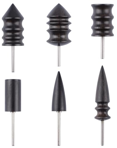 URROMA Leder-Polierer-Bits, Lederhandwerkswerkzeuge, schwarze Lederkanten, Polierer, Lederzupf, Polierwerkzeug für Bastelprojekte, 6 Stück