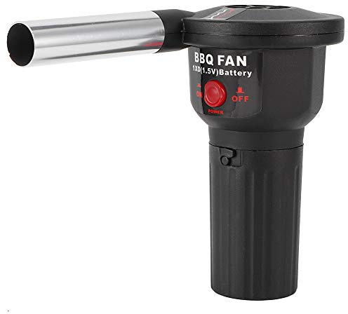 Cyrank Elektrischer Feuergebläse, tragbares Hand-BBQ-Luftgebläse für BBQ-Grill, Grill, Kamin, Lagerfeuer, Lagerfeuer, Camping, Picknick, Wandern, Kochen im Freien, batteriebetrieben