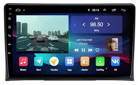 Touchscreen Stereo 2 Din für Volkswagen VW Multivan T5 2003-2015 mit Bluetooth Fm Radio, Mirror Link, USB, Aux, Bluetooth Unterstützt Tpms Lenkradsteuerung, 8 Kern 8G+256G