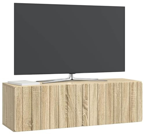 vidaXL Wandmontierter TV-Schrank Sonoma-Eiche 98 x 31 x 30 cm, Wohzimmer, rechteckiger, moderner Wandschrank, stylischer TV-Ständer, viel Stauraum für Dein Zuhause