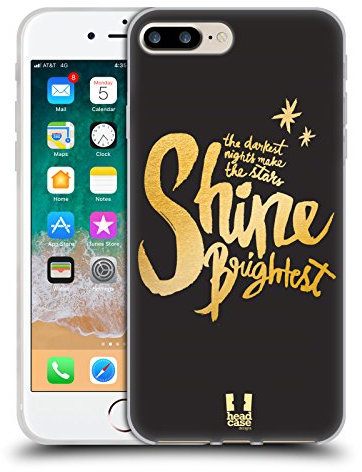 Head Case Designs Brightest Grand As Gold Soft Gel Case [Military Grade Protection] Compatible With Apple iPhone 7 Plus/iPhone 8 Plus
