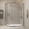 1000 x 800 mm L/H Offset Quadrant Shower Enclosure with Stone Tray 6mm Tempered Glass Sliding Door Shower Cubicle