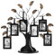 Americanflat Bronze Family Tree with 6 Hanging Picture Frames 2 x 3 in Black and Adjustable Ribbon Tassels - 12