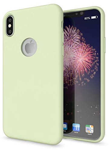 NALIA Liquid Silikon Hülle für iPhone X - Hardcase & Slim, Fresh Green