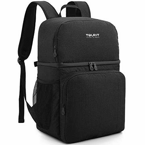 TOURIT Cooler Backpack Double Deck 16 Cans 28L Insulated Lunch Backpack with Cooler Compartment for Men Women to Work, Picnics, Hiking, Beach, Park or Day Trips