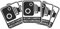 Indigos UG Aufkleber schwarz Warnung Sicherheit Kamera Dash Cam Aufnahme Dashcam 29x25 mm 20 Stück JDM/ CCTV, Auto, Van, Truck, Taxi, Bus
