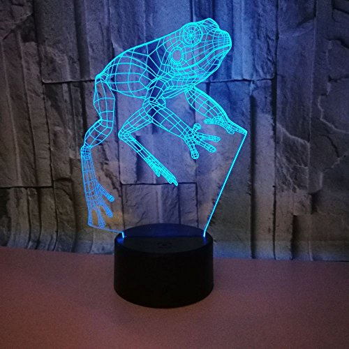 3D Frosch Optical Illusions LED Lampen Tolle 7 Farbwechsel Berühren Tabelle Schreibtisch-Nacht Licht Mit USB-Kabel für Kinder Schlafzimmer Geburtstagsgeschenke Geschenk