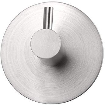 M Milti: Multifunktionale Handtuchhaken aus gebürstetem Edelstahl 304 in Silber, Selbstklebend, 2 Haken, 5 kg Tragfähigkeit, Wasserfest, Matt, Wandmontage für Bad, Küche oder Garderobe