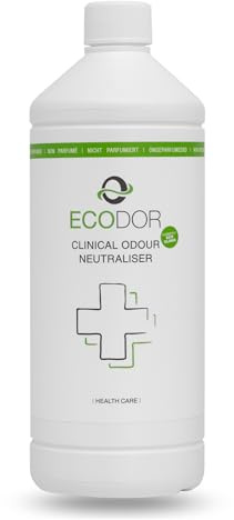 Ecodor EcoClinic Eliminador de Olores 1000ml | Sin fragancia | Enzimas Naturales | Respetuoso con el Medio Ambiente | Versátil | Neutraliza los Olores | Seguro para Diferentes Entornos