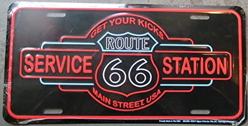 Hotrodspirit – Nummernschild Route 66 Service Station tole Deco Poster US