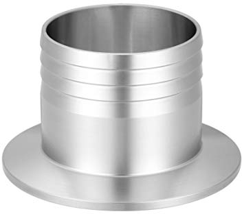 sourcing map 304 Edelstahl KF50 Flansch auf 50mm Gummischlauch Widerhaken Adapter für Vakuum