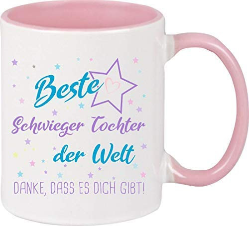 Shirtinstyle Kaffeetasse, Beste Schwiegertochter der Welt Danke, DASS es Dich gibt! Kaffeepott, Tasse. Farbe rosa