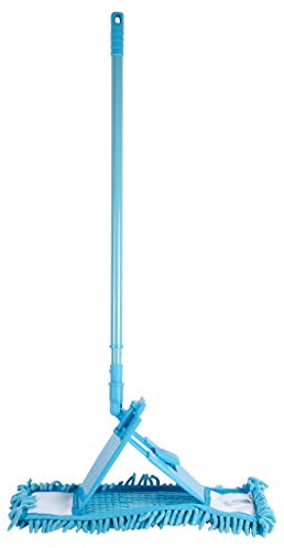 Sauber Meister Bodenwischer Mikrofaser | Wischmop Bodenwischer | Mikrofaser Wischmopp | Ideal als Wischer Set und Feudel | inklusive Wischmop Bezug Microfaser blau (Blau, Bodenwischer)