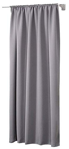 WOLTU Thermovorhang, Verdunklungsvorhang Blickdicht, Gardine mit Kräuselband für Schiene, Vorhang 250g/m² Schwere Wärmeisolierende, für Wohnzimmer Schlafzimmer, 168 x 229 cm, Dunkelgrau