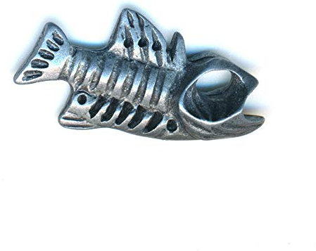hegibaer Fisch Skelett Gräten Angler Jäger Brosche Metall Button Edel Pin Anstecker 0947