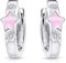 MATERIA Kinderohrringe Silber 925 Mädchen Creolen Stern rosa Kinder-Schmuck in Etui SO-401-Rosa