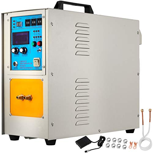 VEVOR Four de Fusion par Induction 15KW Four de Chauffage à Induction à Haute Fréquence 30-100KHz Chauffage Max 2200 ? 200-600A Temps de Chauffage 99s par Induction pour Quincaillerie Métaux et Métal