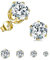 Silberne Ohrstecker für Damen | 925 Sterling Silber Ohrstecker Set | Kleine Helix Tragus Knorpel Ohrringe | 4 Paar Zirkonia Ohrstecker für Frauen Mädchen (3/4/5/6 mm)