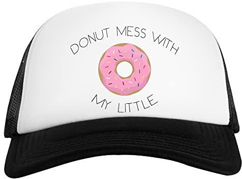 Donut Mess with My Little Weiß Schwarz Unisex Baseball Cap White Black