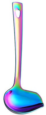 18/10 Edelstahl Schöpflöffel Schöpfkelle Bunt - 22cm Geeignet für Küche Restaurant 1 Stück