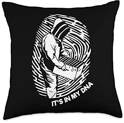 Beekeeper DNA fingerprint Beekeeping beekeepers honey bees Throw Pillow
