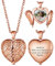 GoldChic Alas Medallon se Abre Foto Personalizado Cadena con Foto Grabada Angel Wings, Oro de Rosa