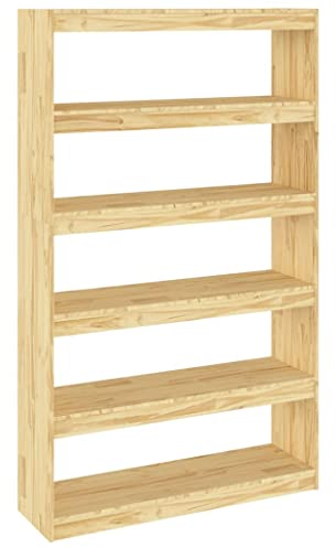 vidaXL Massivholz Kiefer Bücherregal Raumteiler Standregal Aktenregal Raumtrenner Regal Wandregal Büroregal Mehrzweckregal 100x30x167,5cm