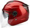 Galatée Motorradhelm für Erwachsene mit Sonnenblende, geeignet für Elektromotorräder, Motorroller und Cruiser. Verwenden Sie schlagfesten ABS- und EPS-Liner(rot)