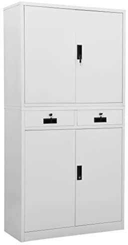 Büroschrank,Freistehender Büroschrank Aktenschrank Metallschrank Lagerschrank Materialschrank,für Unternehmen,Büro,Schule,Hellgrau 90x40x180 cm Stahl