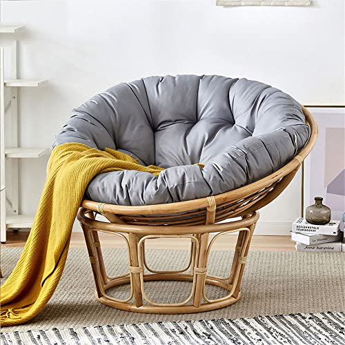 Morbuy Papasansessel Kissen Sitzauflage, Rundes Dicke Stuhlkissen Bequem & Weich Sitzkissen Hängesessel für Indoor Outdoor Garten Stuhlauflage (80x80CM,grau)