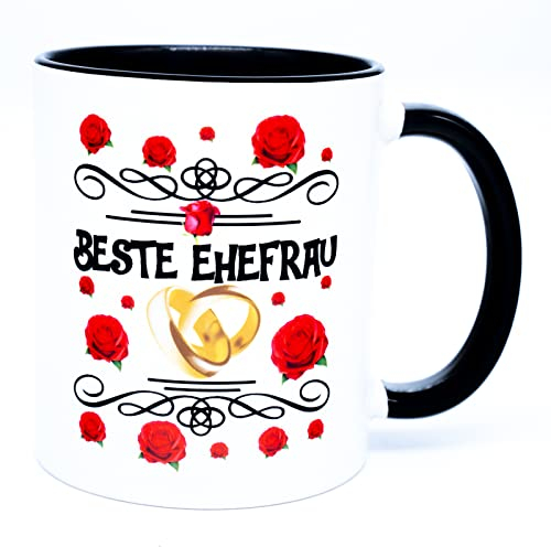 Beste Ehefrau Kaffee Tasse Becher Geschenk Jahrestag Hochzeitstag Valentinstag Geburtstag Idee Hochzeitstagsgeschenk für Sie Paare Frau Pärchen Partnerin Traumfrau Liebe verheiratet heiraten Herz Love