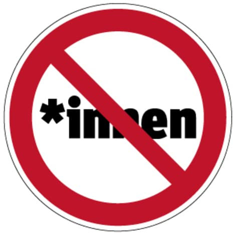 Fun Aufkleber „Genderverbot *innen“ Verbotszeichen Sticker Folie | Ø 5-30 cm Made In Germany, Größe: Ø5 cm