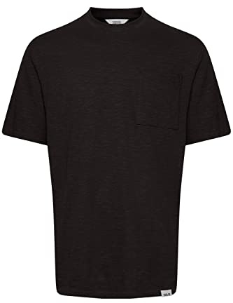 !Solid SDDurant Herren T-Shirt Kurzarm Shirt Basic mit Brusttasche Hochwertige Baumwoll-Qualität Rundhalsausschnitt Überschnittene Schultern Oversize Fit, Größe:M, Farbe:True Black (194008)