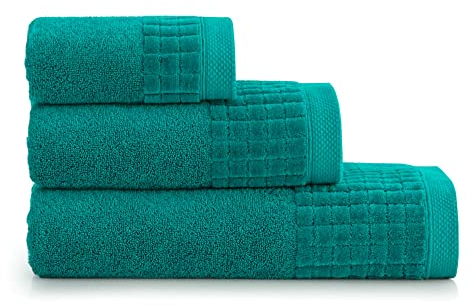 ZWOLTEX 3 Flauschige Handtücher aus 100% Ägyptischer Baumwolle I Gästehandtücher Duschtuch Badetuch - Handtuch Set Paulo - (1x 70x140 + 1x 50x100 + 1x 30x50) - ZE-040T Maritime Paulo