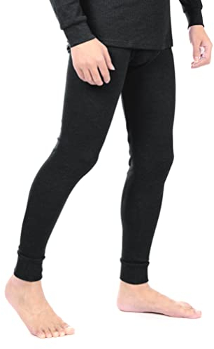 BestSale247 Herren Thermo Unterhose Lang Innenfleece warmes Winter Unterwäsche Skiunterwäsche Baumwolle (Schwarz, L)