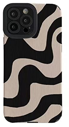 COTCLO Burga Phone Case Zebra Stripe Phone Case For Iphone 14 Pro Max 11 12 13 Pro 7 8 Plus X Xs Max Xr Shockproof Soft Silicone Case Back Cover-For Iphone 12 Pro,Dark