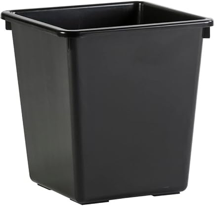 PROREGAL Viereckiger kegelförmiger Papierkorb | 27 Liter, HxBxT 36x34 x 34 m | Kunststoff | Schwarz