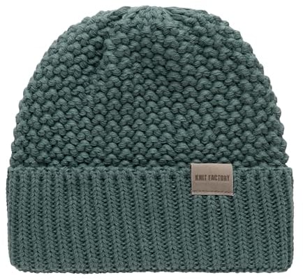 KNIT FACTORY - Carry Mütze - Strickmütze für Damen und Herren - Beanie - Wintermütze mit Wolle - Robusten Look - Hochwertige Qualität - Laurel