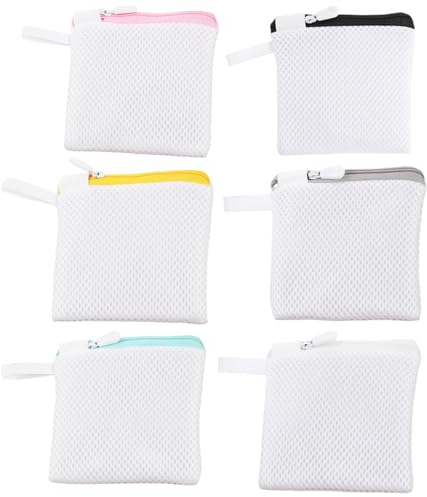 Bra Washing Machine Bag 6Pcs Small Mesh Laundry Bag with Zips Mini Lingerie Washing Bags for Underwear, Sock, Delicate