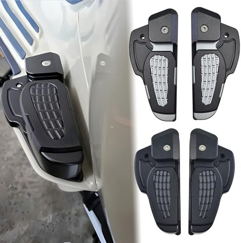 Midimttop Aluminium-Fußrasten-Pedal-Fußrasten für den hinteren Beifahrer Replacement for Ve&s&pa Primavera 125/150 Sprint 125/150 Zubehör 2017-2024 (Schwarz)
