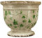 Arinosa Blumentopf auf Fuß Landhaus Grün Steingut Efeuranke Shabby Style 17,5x17,5x14,5 cm
