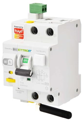 ZOREI Interruttore Magnetotermico Differenziale Smart WIFI,1P+N 230V/400V, App TUYA, Occupa 3 Moduli DIN (1P+N 32A 30mA 6kA)