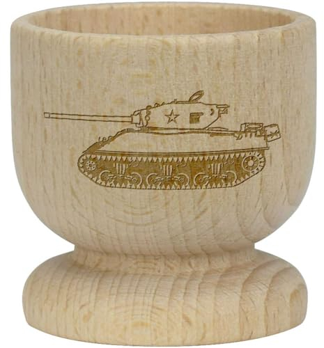 'Sherman Tank' Wooden Egg Cup (EC00024744)