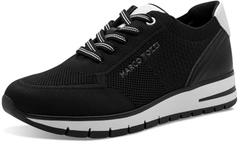 MARCO TOZZI Damen Sneaker flach Sportlich Bequem, Schwarz (Black Comb), 40 EU