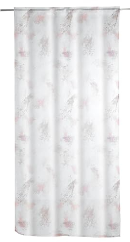 Home4You Schlaufenschal, Weiß, Beige, Braun, Polyester, 140 x 245 cm