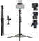 NEEWER Phone Tripod & Selfie Stick, 18-61 Cellphone Stand Mount w/ 360° Dual Phone Holder for Video Recording & Teleprompter, Compatible with iPhone Samsung for Vlog Live Video Record, ST155+SP-08