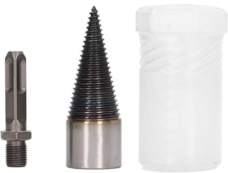 Yuecoom Holzspalterbohrer, Holzschneidewerkzeug, Holzbohrer, Kohlenstoffstahl, hohe Härte, abnehmbarer, verschleißfester Brennholzbohrer mit Vierkantschaft (32MM)